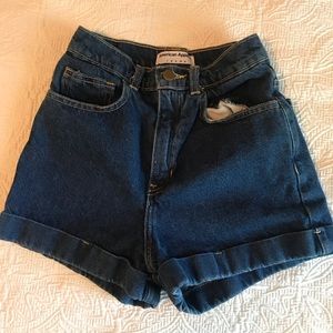 American Apparel - High Waisted Denim Shorts - 25